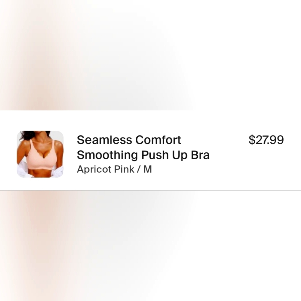 Seamless Comfort Smoothing Push Up Bra - Apricot Pink